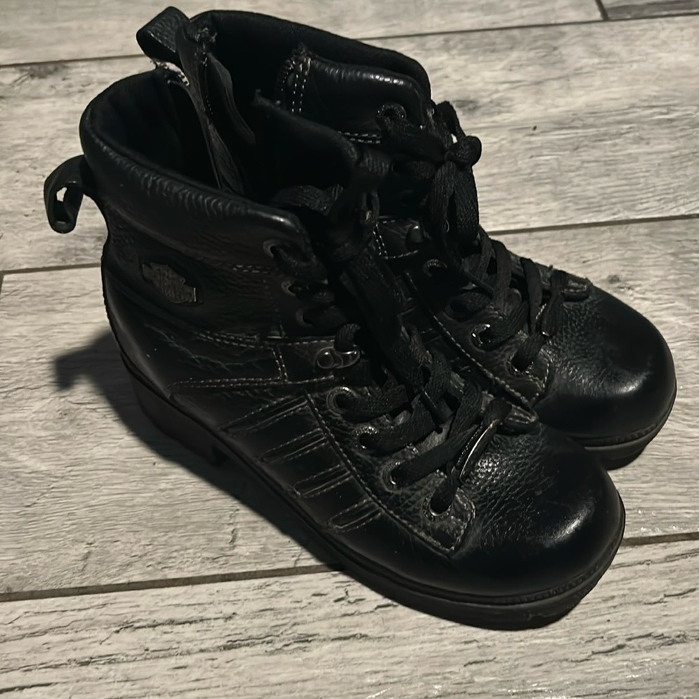 Harley Davidson Black Zip Up Boots